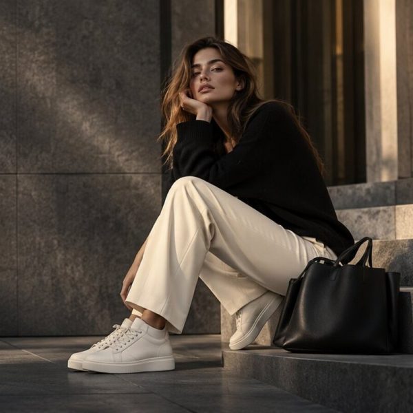 Wide-Leg-Hose Creme